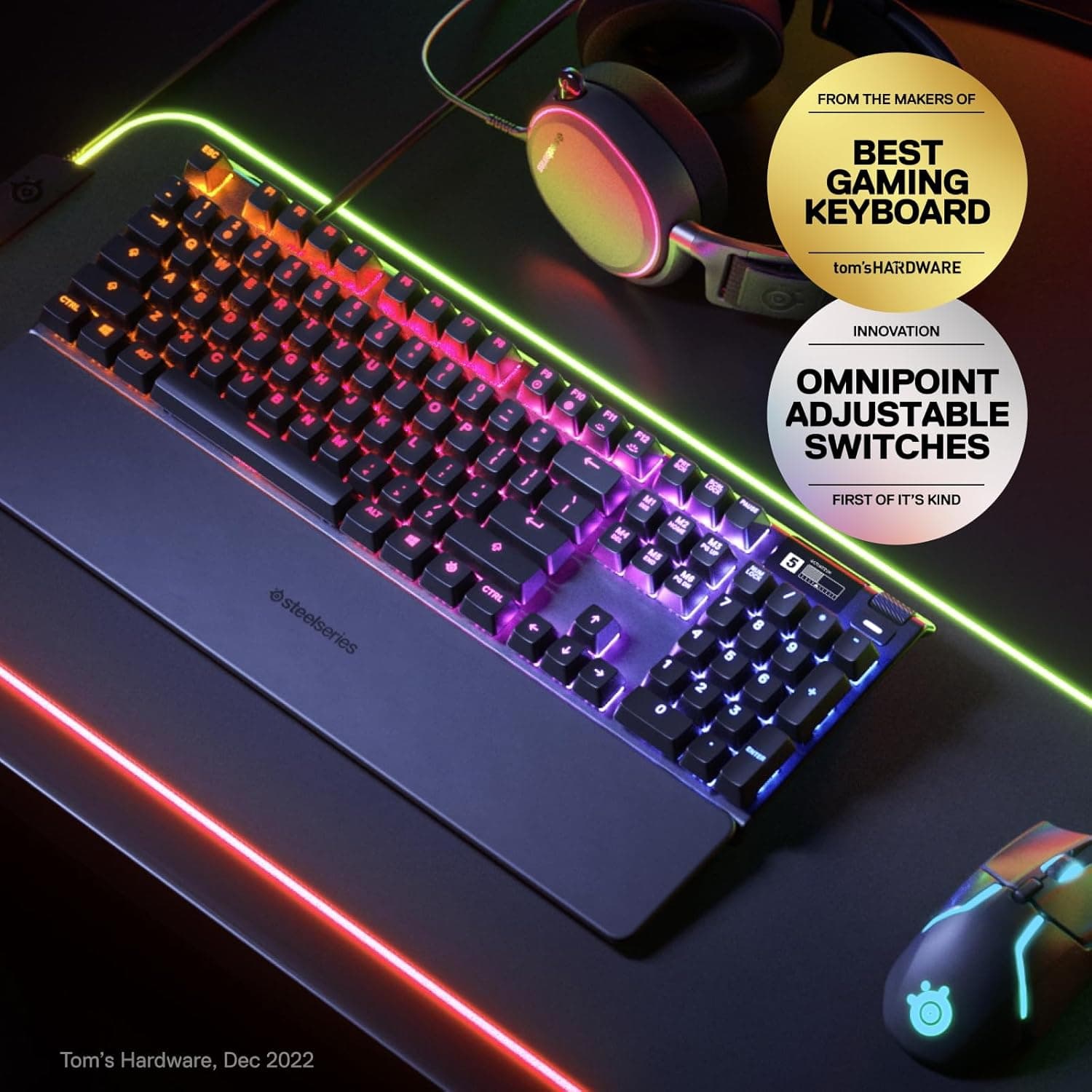SteelSeries Apex Pro TKL Mechanical Gaming Keyboard with OLED Smart Display