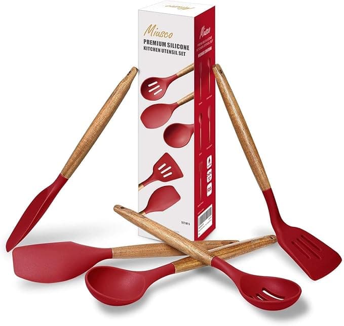 AmazonBasics Silicone Cooking Utensil Set (5-Piece)